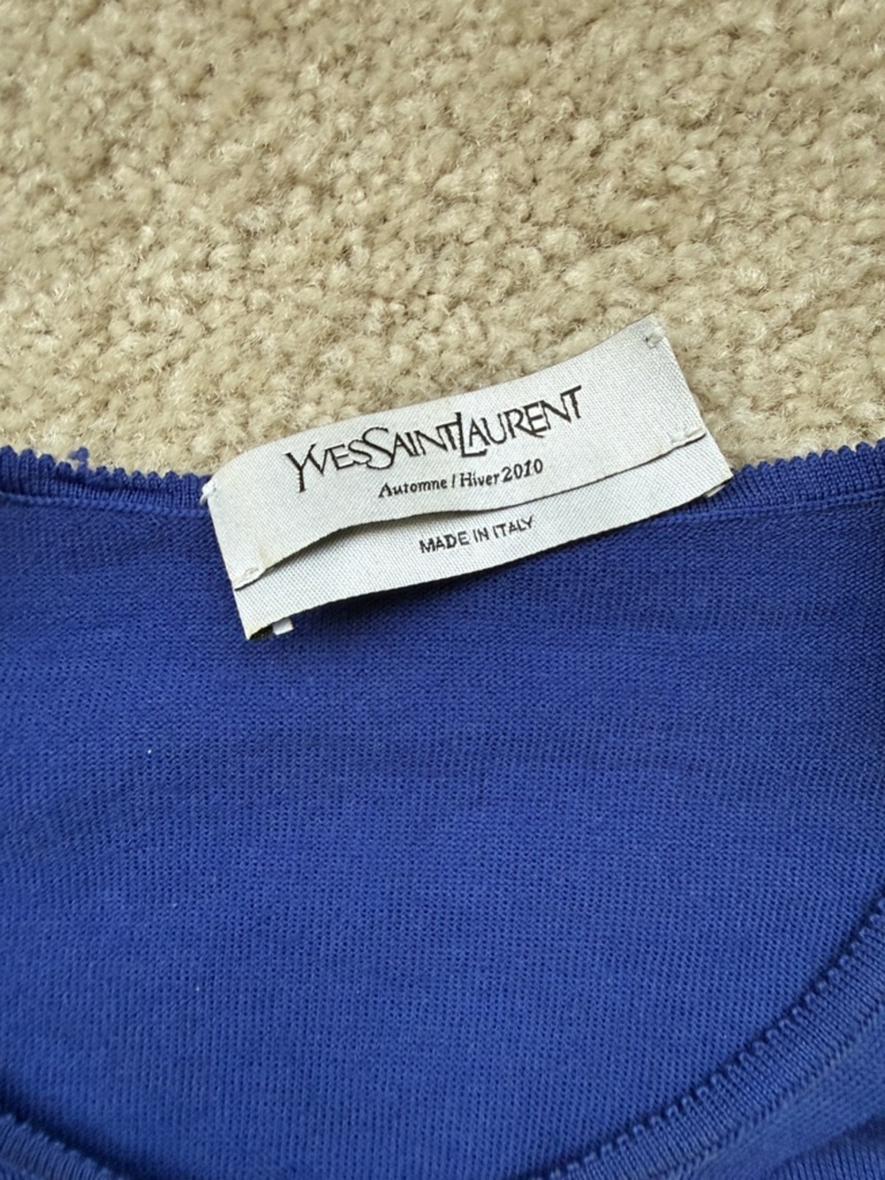 Yves Saint Laurent Women’s XL Cobalt Blue Virgin Wool Sweater - Picture 2 of 7